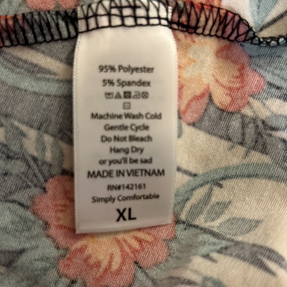 NWT Lularoe Hi-Lo dress in orange/green print on black/cream background. Sz XL. - Picture 6 of 6